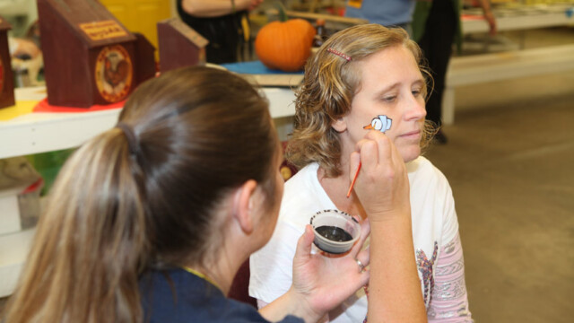 face painting at chicken festival